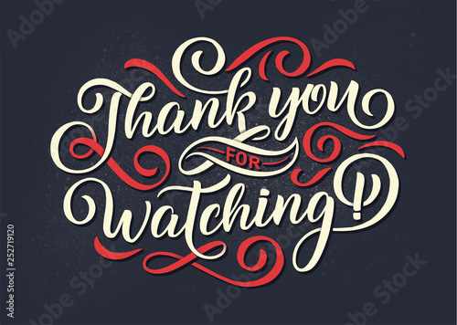 Thank You For Watching Cover Banner Template For Your Video Blog Article Presentation Trendy Background With Text Wall Mural Artlana