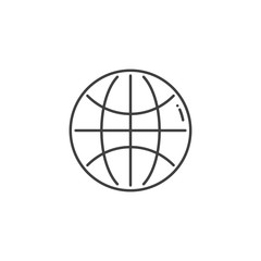 Globe Related Vector Line Icon.