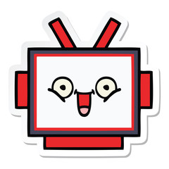 sticker of a cute cartoon robot head