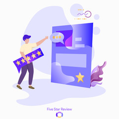 Vector illustration Five Star Review