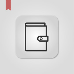 Vector illustration web icon push-button notebook logo