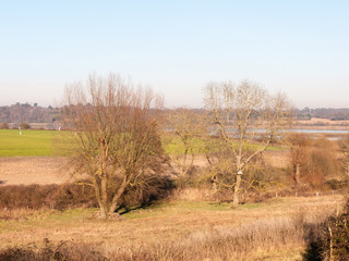 Fototapeta premium Fingringhoe wick nature reserve outside landscape background space open country countryside