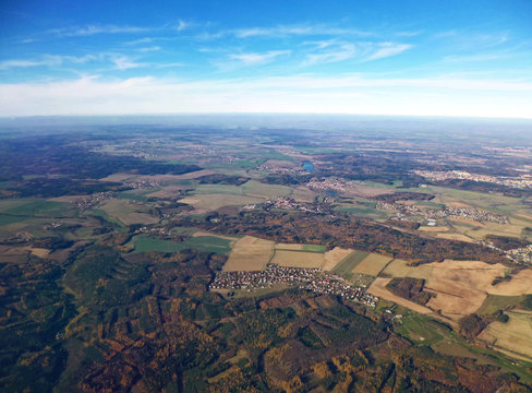 Aerial view of the country near Parague, Czech Republic