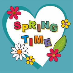 Colorful card template with flower decoration 