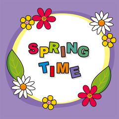 Colorful card template with flower decoration 