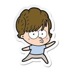 sticker of a cartoon woman