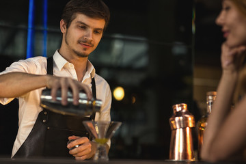 Professional bartender at work