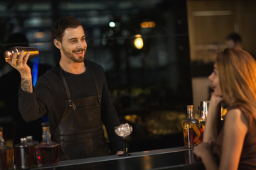 Professional bartender at work