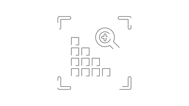 Computer pixel animated lineal symbol icon 4K