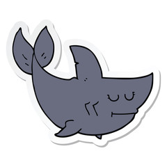 Obraz premium sticker of a cartoon shark
