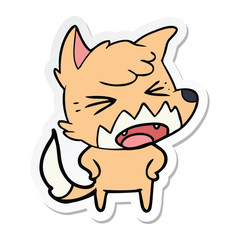 sticker of a angry cartoon fox