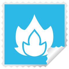 square peeling sticker cartoon fire