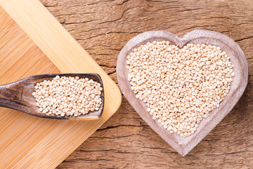 Quinoa seeds in bowl
