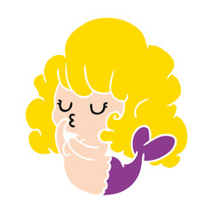 cartoon of cute kawaii mermaid girl