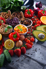 Assorted organic food products on the table