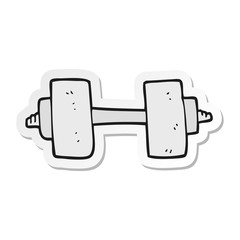 sticker of a cartoon dumbbell