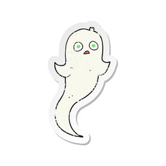 retro distressed sticker of a cartoon halloween ghost