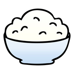 quirky gradient shaded cartoon bowl of mash