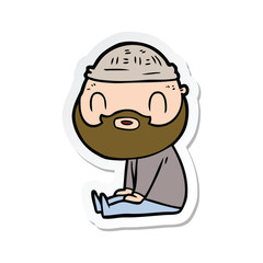 sticker of a cartoon bearded man