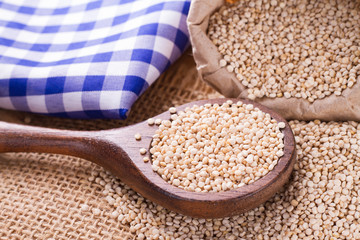 Quinoa seeds in bowl