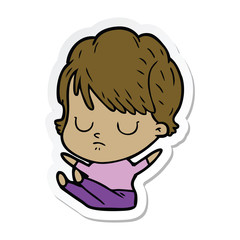 sticker of a cartoon woman