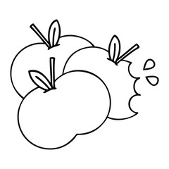 line drawing cartoon juicy apple