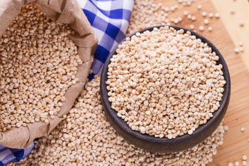 Quinoa seeds in bowl