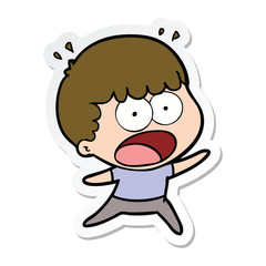 sticker of a cartoon shocked man