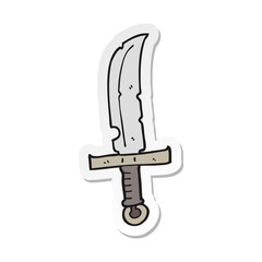 sticker of a cartoon knife