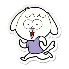 sticker of a cute cartoon dog
