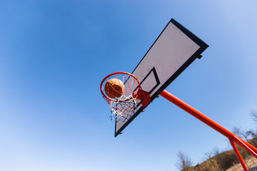 Basketball hoop with ball,scoring