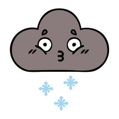 cute cartoon storm snow cloud
