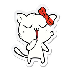 sticker of a cartoon cat
