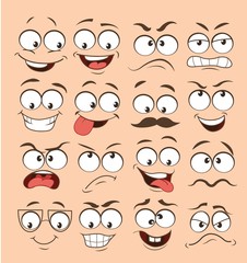 face expression set. vector illustration emoticon cartoon