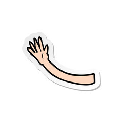 Obraz premium sticker of a cartoon arm gesture