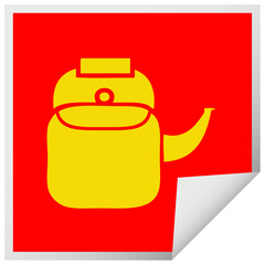 square peeling sticker cartoon kettle pot