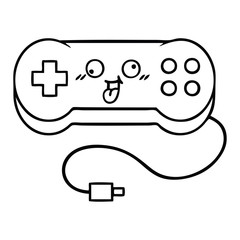 line drawing cartoon game controller