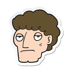 sticker of a cartoon bored man