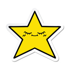 sticker of a cute cartoon gold star