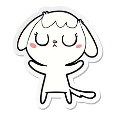 sticker of a cute cartoon dog