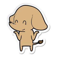 sticker of a cute cartoon elephant