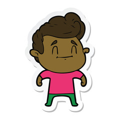 sticker of a happy cartoon man