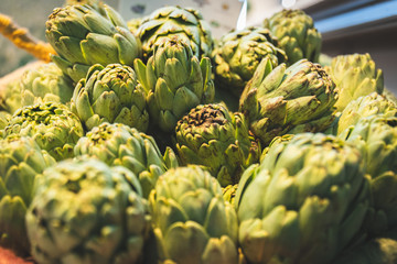 Artichokes fresh and delicious artichokes ready to be cooked in the kitchen for lunch or dinner