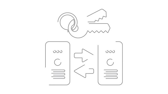 Secure backup animated lineal symbol icon 4K