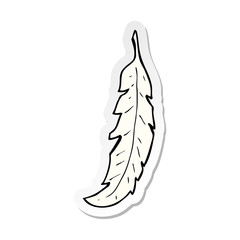 sticker of a cartoon feather
