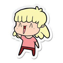 sticker of a cartoon woman