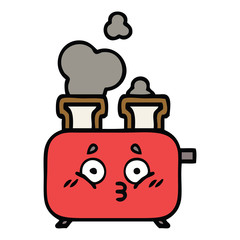 cute cartoon of a toaster