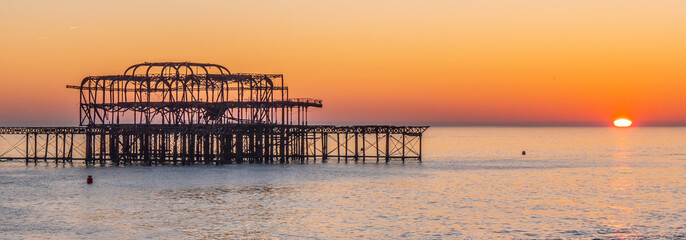 The remains of former Brighton Pier