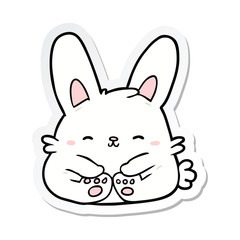 sticker of a cartoon rabbit