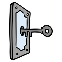 cartoon doodle of a door handle